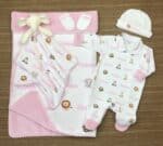 saída-manternidade-para-bebê-personalizado-plush-meninas-rosa-branco