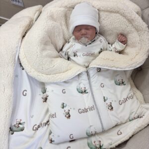 Saída Maternidade Algodão Doce Porta Bebê com Nome