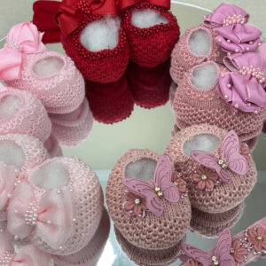 Kit Luxo Sapatinho + Faixinha de Cabelo para Bebê