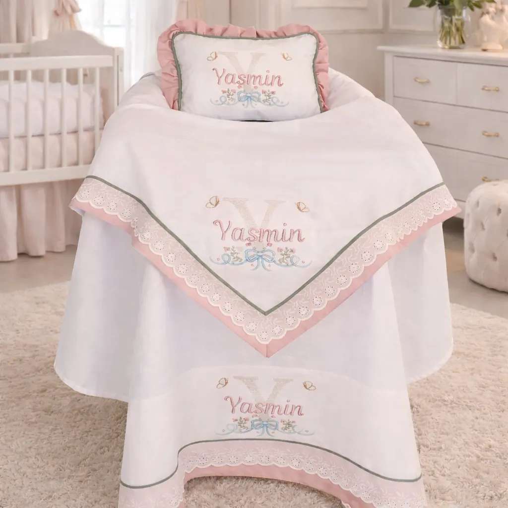 Kit Leito Maternidade Personalizado 100% Algodão