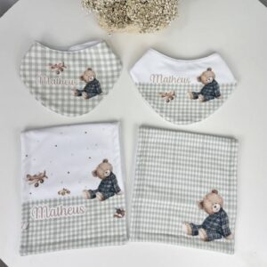 Kit Babadores e Paninhos de Boca Personalizados